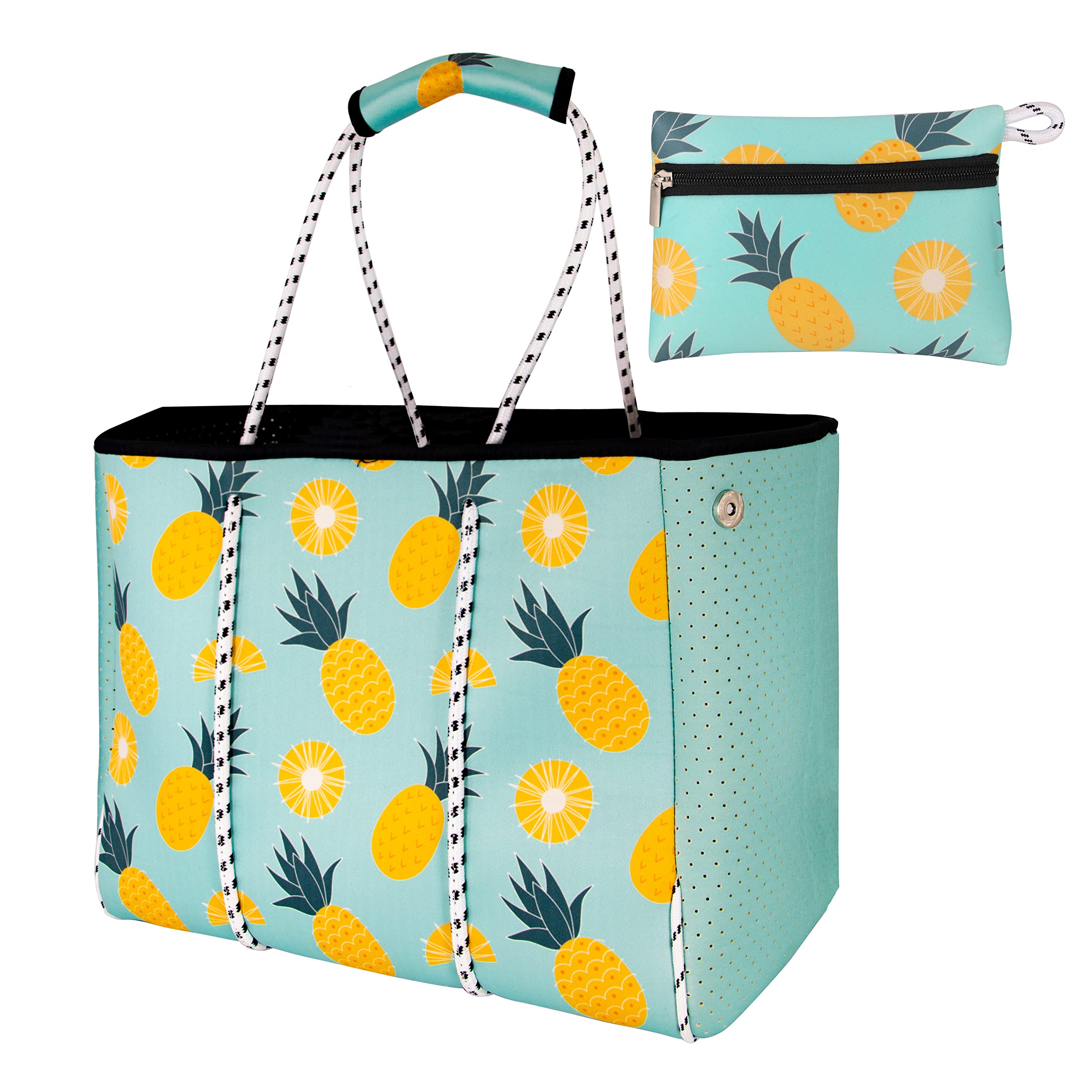 Waterproof Neoprene Tote Bag - Beach & Travel Shoulder Bag for Women & Men - Perfect for Pool & Summer Outings