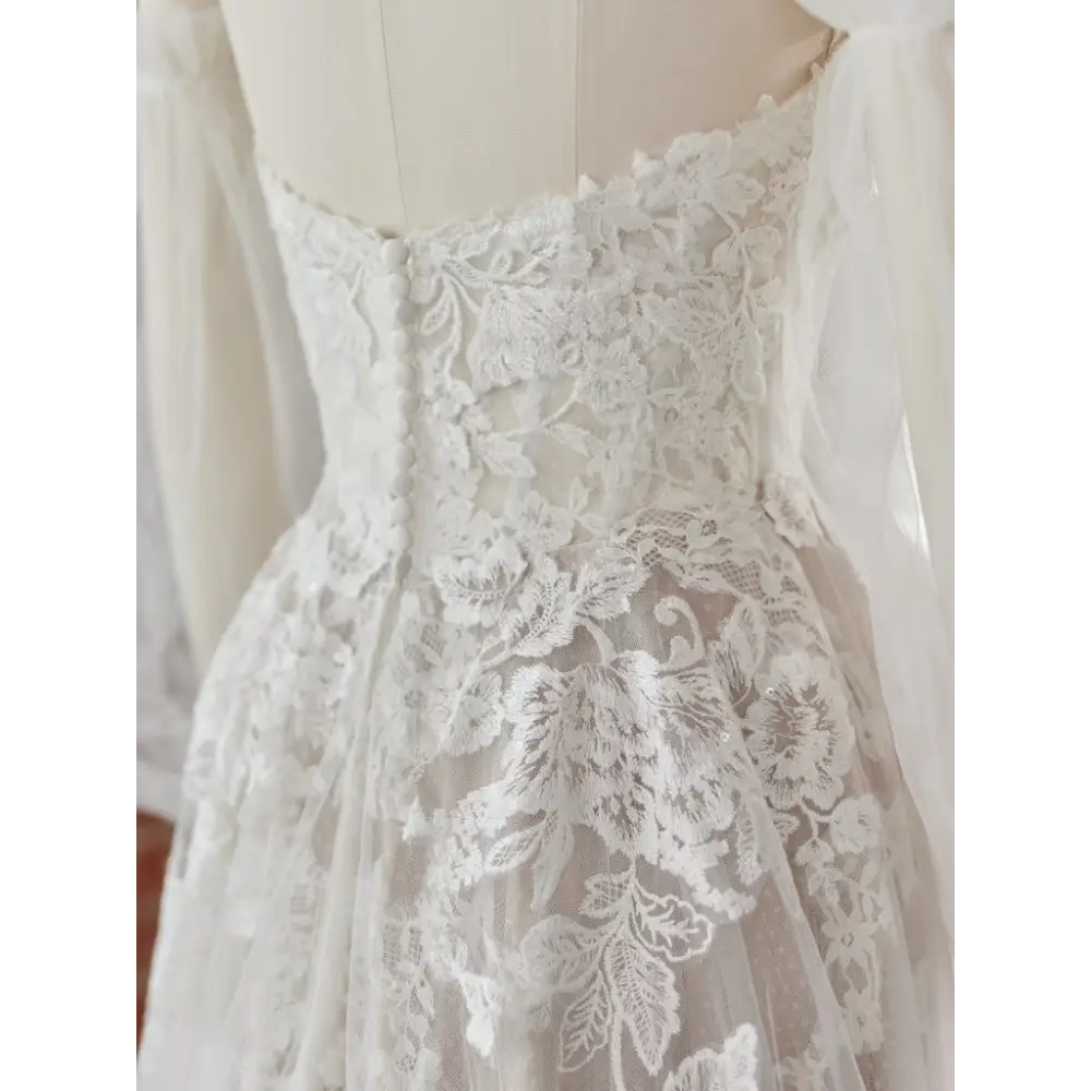 Maggie Sottero Brava Detachable Bishop Sleeves Wedding Dress - Perfect for Bridal Gowns, Formal Events & Special Occasions