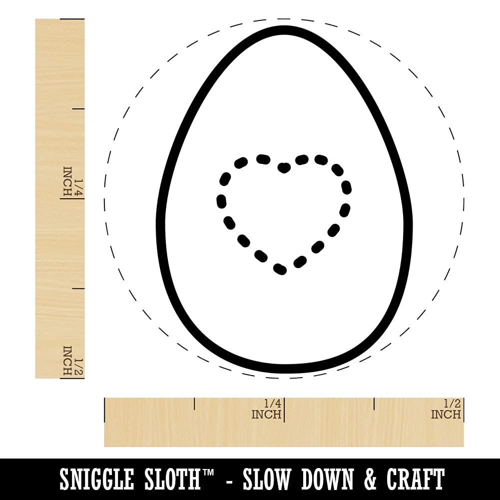 1/2 Inch Mini Dotted Heart in Egg Self-Inking Rubber Stamp - Sky Blue Ink for Crafting, Scrapbooking & Planner Decoration - Perfect for DIY Projects, Journals & Card Making
