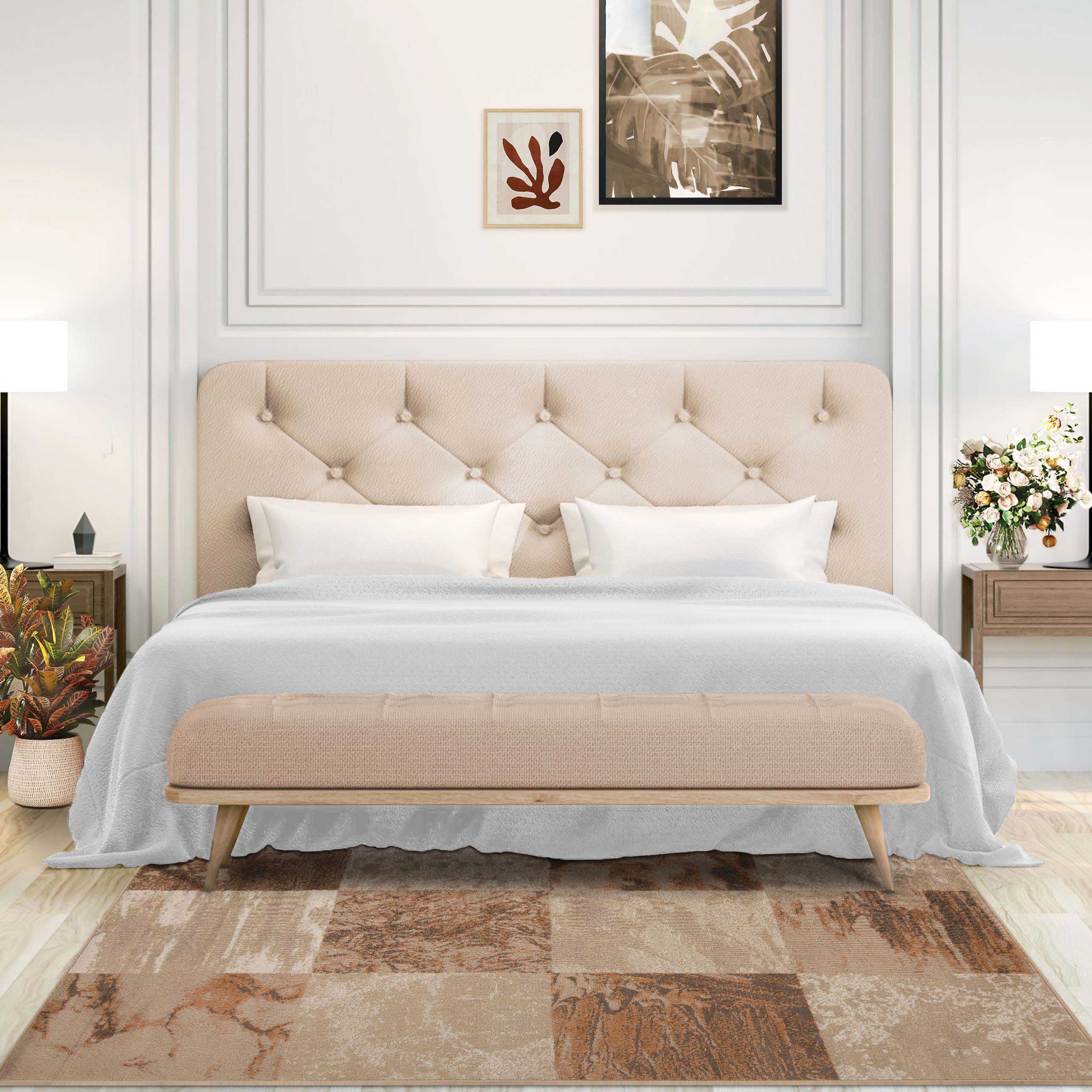 Brentwood Modern Abstract Indoor Area Rug - Soft Non-Slip Living Room Carpet for Bedroom, Dorm & Home Decor