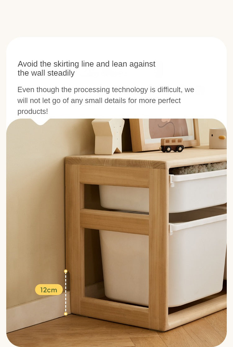 **Solid Wood Montessori Toy Storage Shelf for Kids - Organize Playroom, Nursery & Bedroom Toys - Eco-Friendly Poplar Wood Children's Bookshelf**