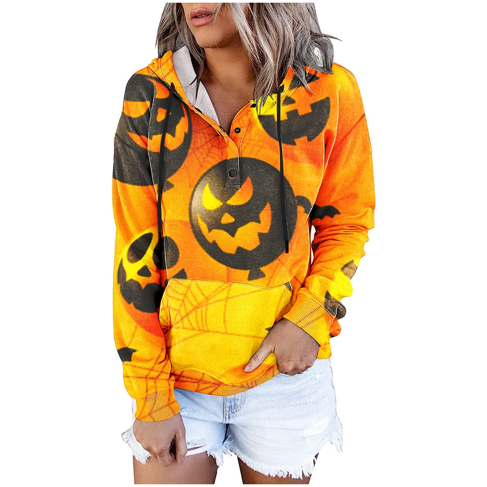 Women's Scoop Neck Work Tops - Oversized Halloween T-Shirt for Business & Office Wear