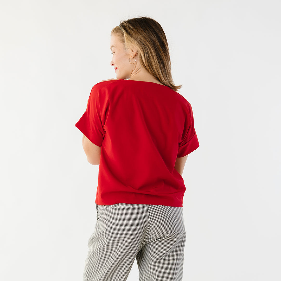Premium Cotton Boss Tee in Crimson Red - Stylish Casual T-Shirt for Men - Perfect for Work, Outings & Everyday Wear