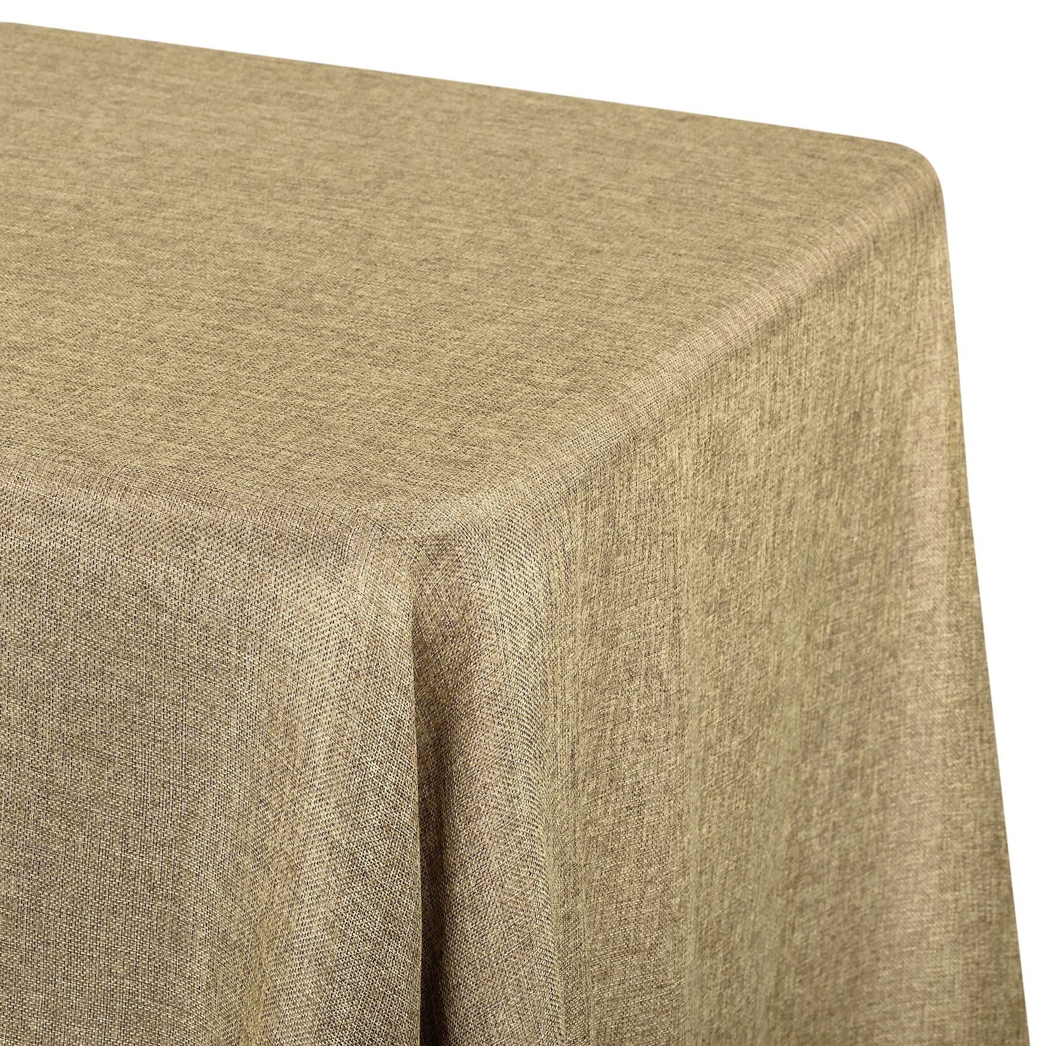 CVL 1-Piece Faux Burlap Tablecloth 90x132 Inches Rectangular - Natural Tan Wedding & Event Decor | Perfect for Rustic Weddings, Banquets, and Party Decorations