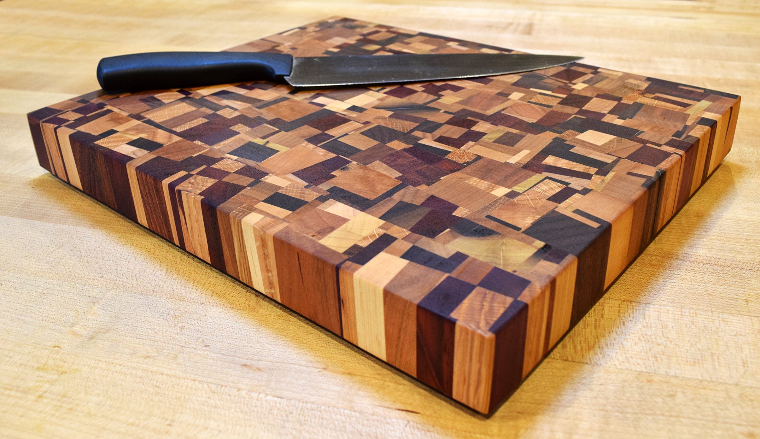 Premium Chaos End Grain Cutting Board - Large Wooden Butcher Block for Kitchen, Meat, Vegetables - Perfect for Chefs, Home Cooking & BBQ Prep