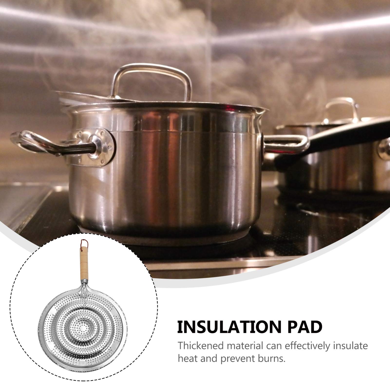 2Pcs Iron Heat Diffuser Plate for Gas Stove - Flame Reducer & Protector with Wooden Handle - Perfect for Even Cooking, Simmering, and Preventing Burn Marks on Pots & Pans