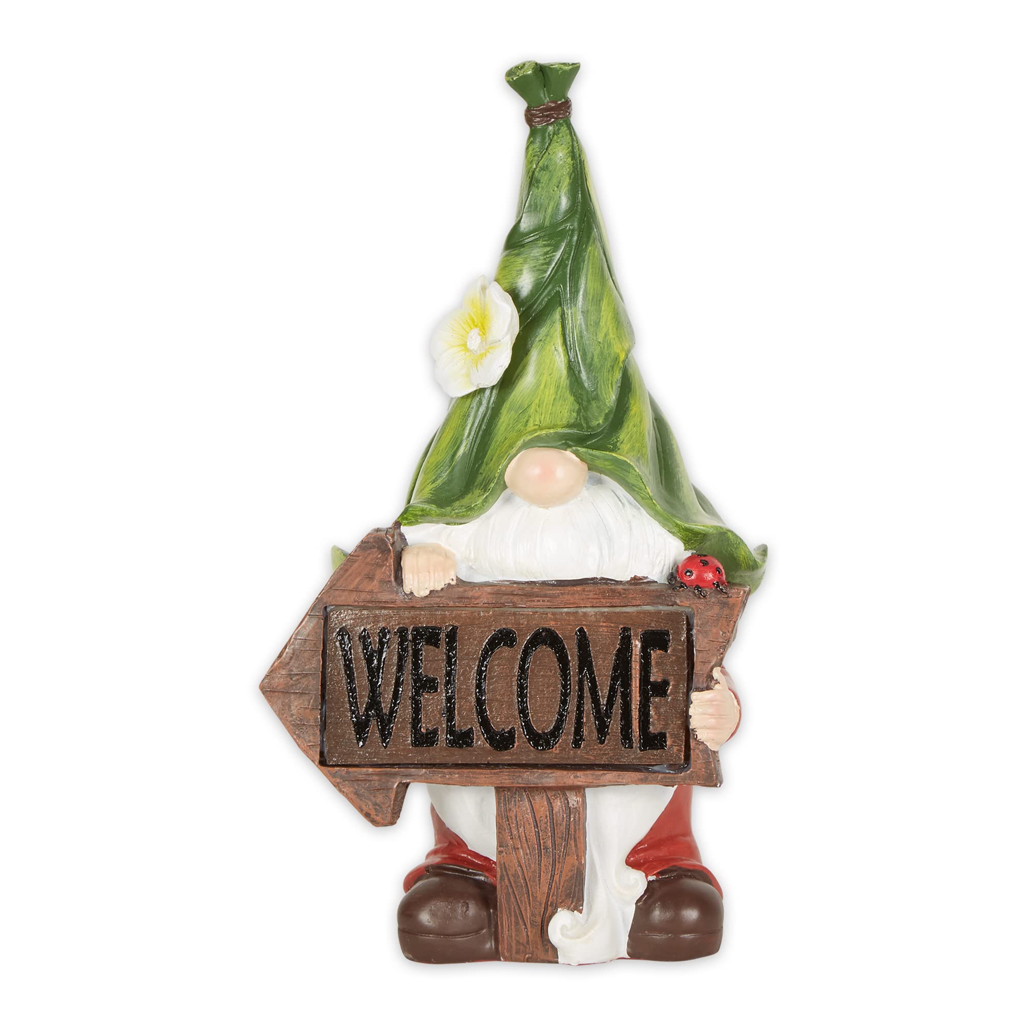 Solar Powered Welcome Gnome Statue with Glowing Accent Light - Perfect for Garden Decor, Pathway Lighting, and Outdoor Home Decor