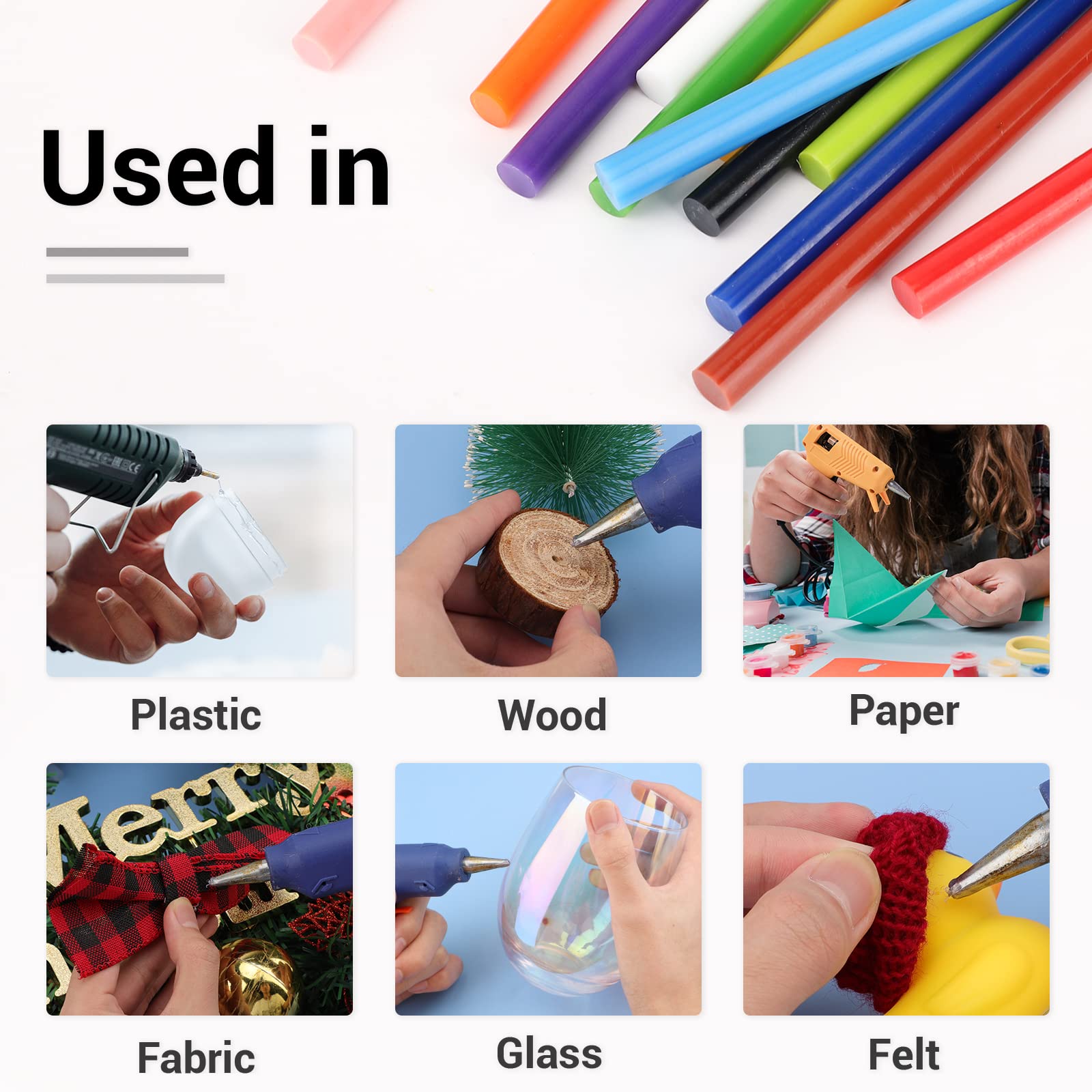 ENPOINT 36-Pack Colored Hot Glue Sticks - 8