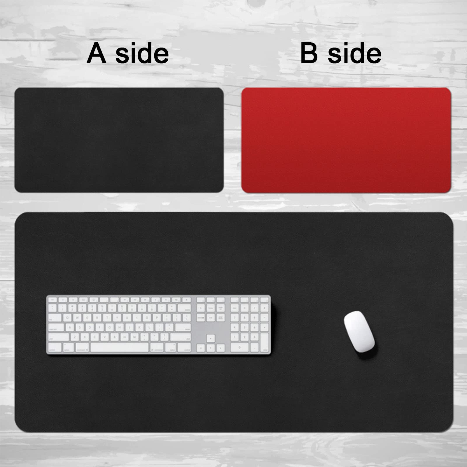 Premium Bicolor Leather Gaming Mouse Pad - Waterproof, Non-Slip Desk Mat for PC & Laptop (80x40cm, Black) | Perfect for Office Work, Gaming & Home Use