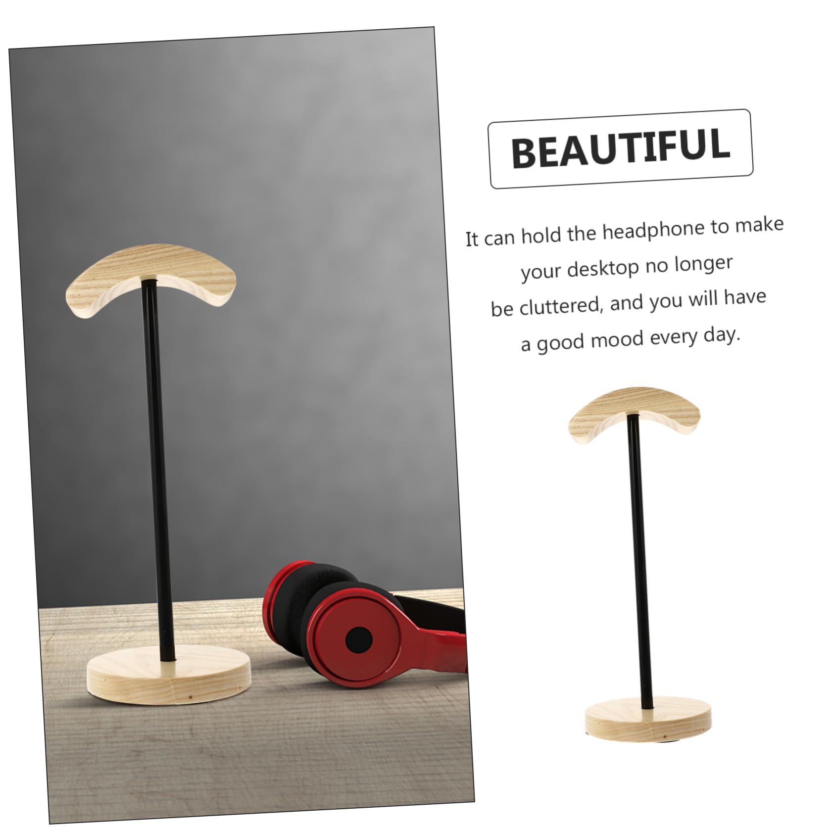 Premium Wooden Headphone Stand Holder - Universal Hanging Organizer for Gaming Headsets, Earphones & Audio Accessories - Perfect for Home, Office & Gaming Setup