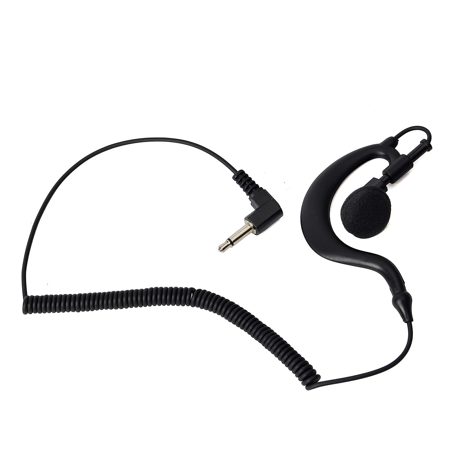 G Shape Soft Ear Hook Earpiece Headset with 3.5mm Plug - Listen Only Ham Radio Headset for Motorola & Icom 2-Way Radios - Perfect for Security, Construction & Outdoor Communication (HYS TC-617)