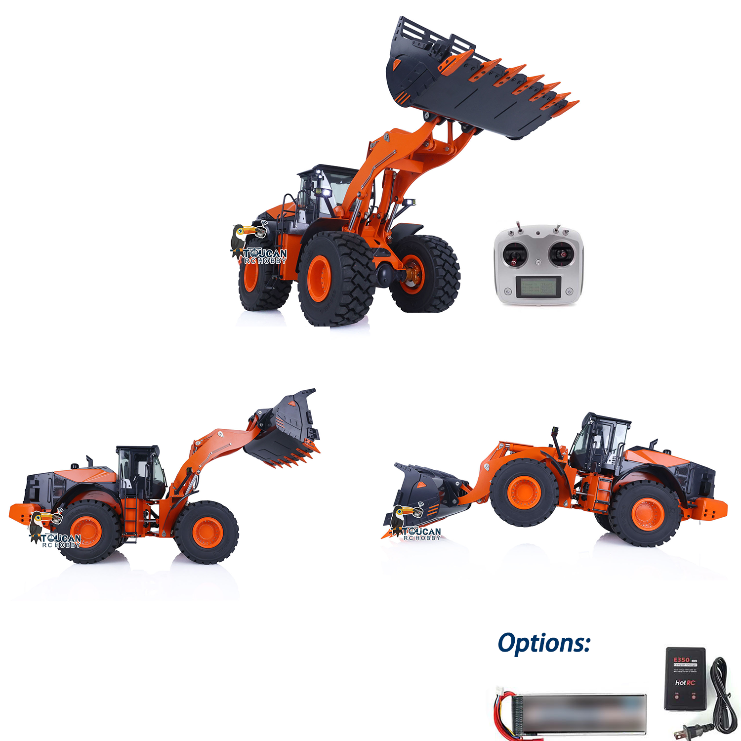 1/14 Scale Hydraulic RC Loader ZW370 JDM 198 - Remote Control Metal Construction Truck with New Sound Module - Realistic Model for Construction Site Play & Collectors
