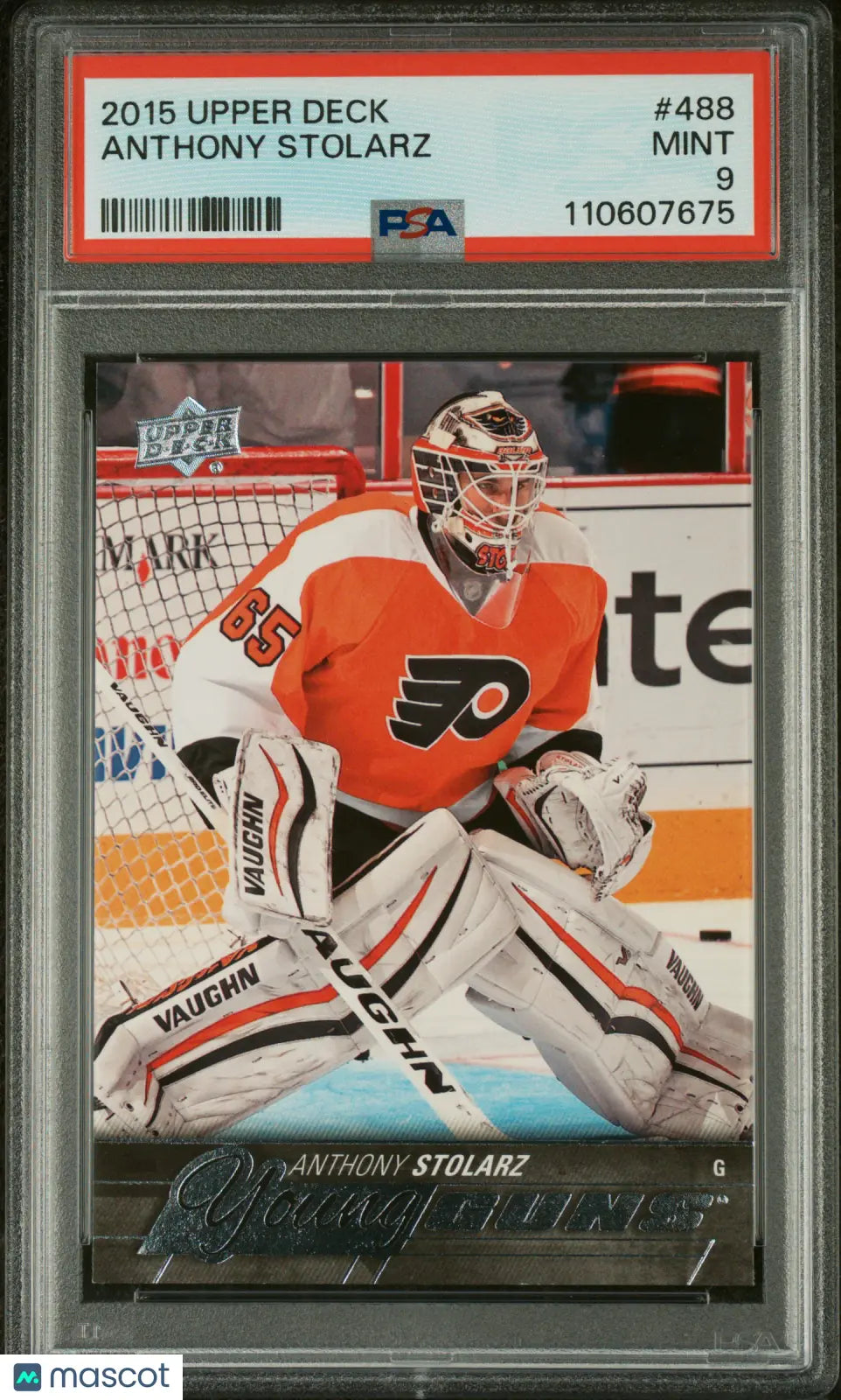 2015-16 Upper Deck Series 2 Hockey Anthony Stolarz Young Guns Rookie Card PSA 9 Mint - Perfect for Hockey Card Collectors & NHL Fans