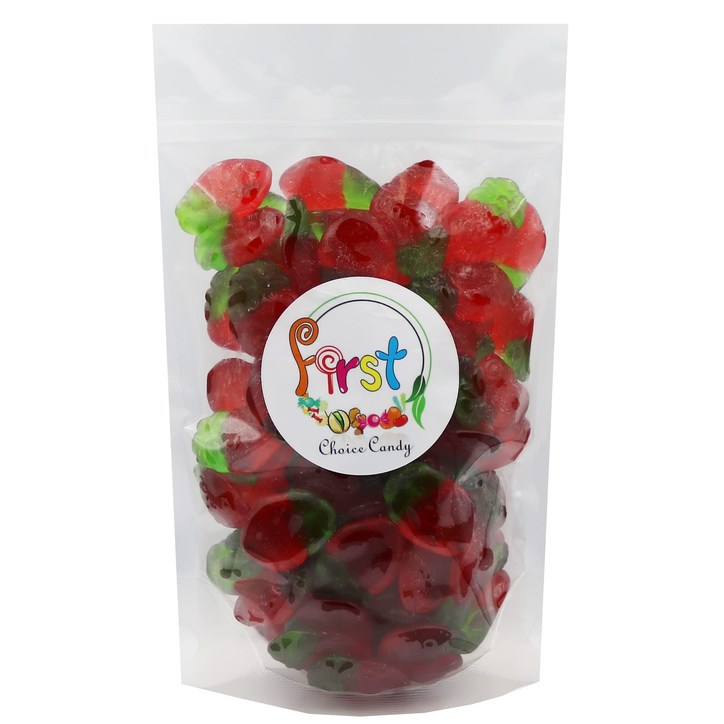 FirstChoiceCandy Gummy Fruit Candy - Strawberry Flavor, 2 Pound Bulk Pack (Pack of 1) | Delicious Soft Chewy Candy for Parties, Snacks & Gift Baskets