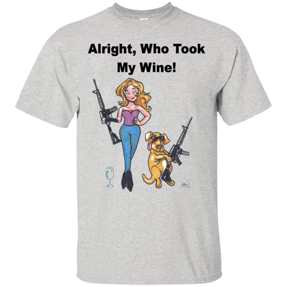 Who Took My Wine? Funny Wine Lover T-Shirt - Soft Cotton Graphic Tee for Women - Perfect for Wine Tasting Parties & Girls Night Out