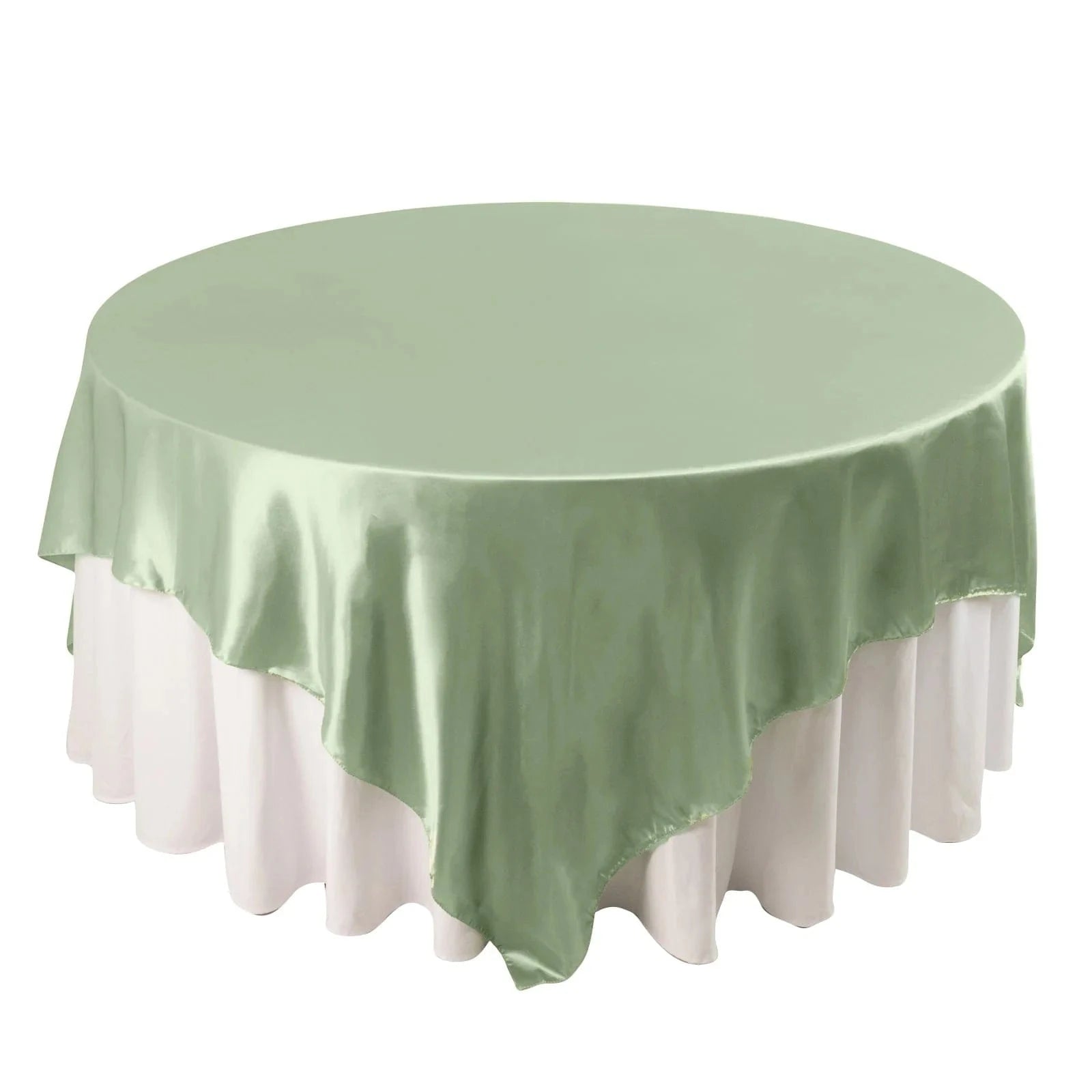 90 x 90 Inch Satin Table Overlay - Premium Square Tablecloth for Weddings, Parties & Events - Elegant Dining Table Cover for Home Decor & Special Occasions