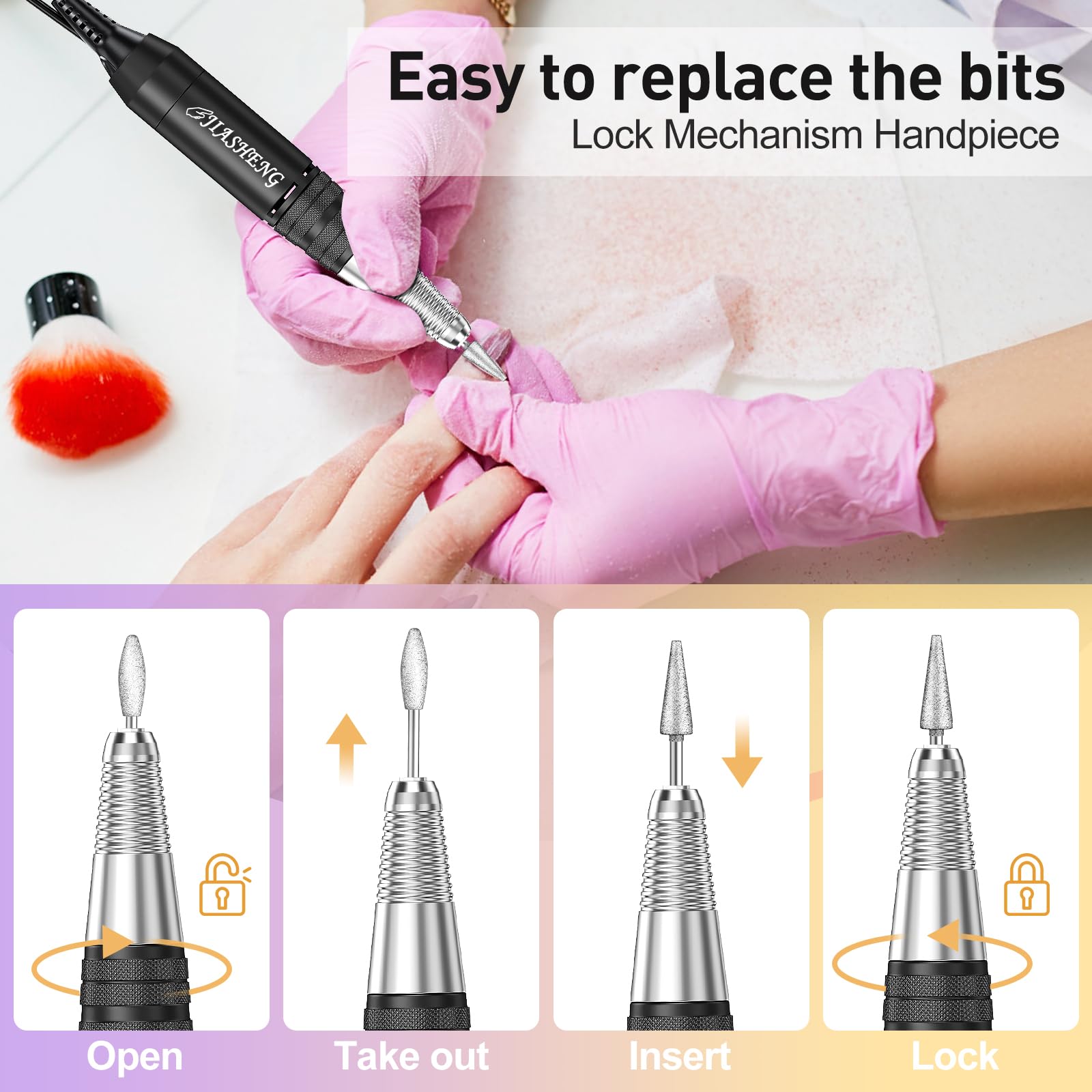 Professional Nail Drill Machine 30000 RPM - Electric Efile for Acrylic Nails, Gel Polish Removal & Nail Shaping | Salon-Grade Nail Tech Supplies for Home & Professional Use | Perfect for Manicures, Pedicures & Nail Art