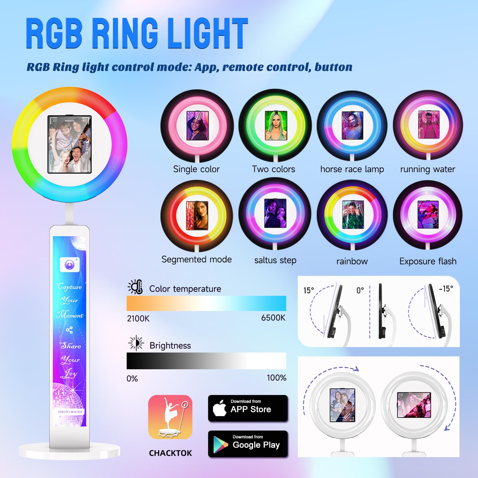 YCKJNB Portable iPad Photobooth with Ring Light & Remote Control - Professional Photo Booth Machine with Flight Case for TikTok, YouTube Live, Events & Parties - Perfect for Social Media Content Creation, Live Streaming & Professional Photography