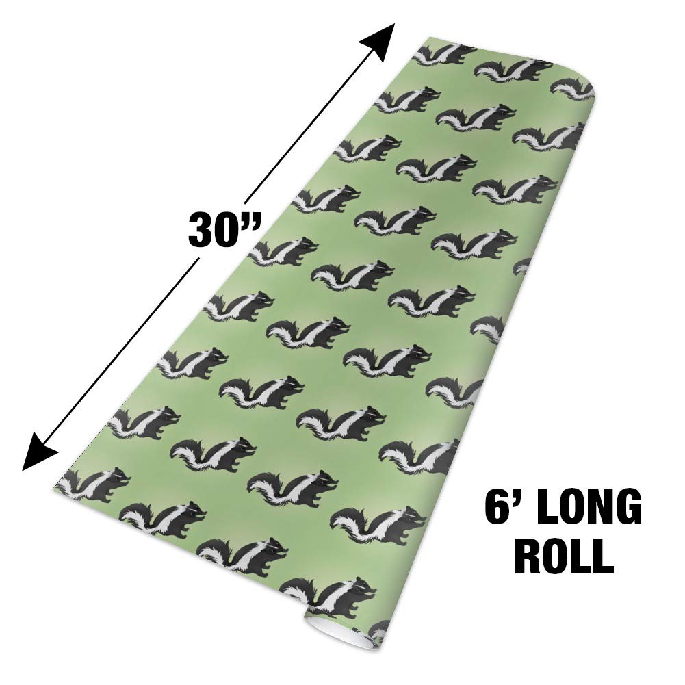 GRAPHICS & MORE Skunk Posing Gift Wrap Paper Rolls - Perfect for Birthday, Christmas, and Party Present Wrapping