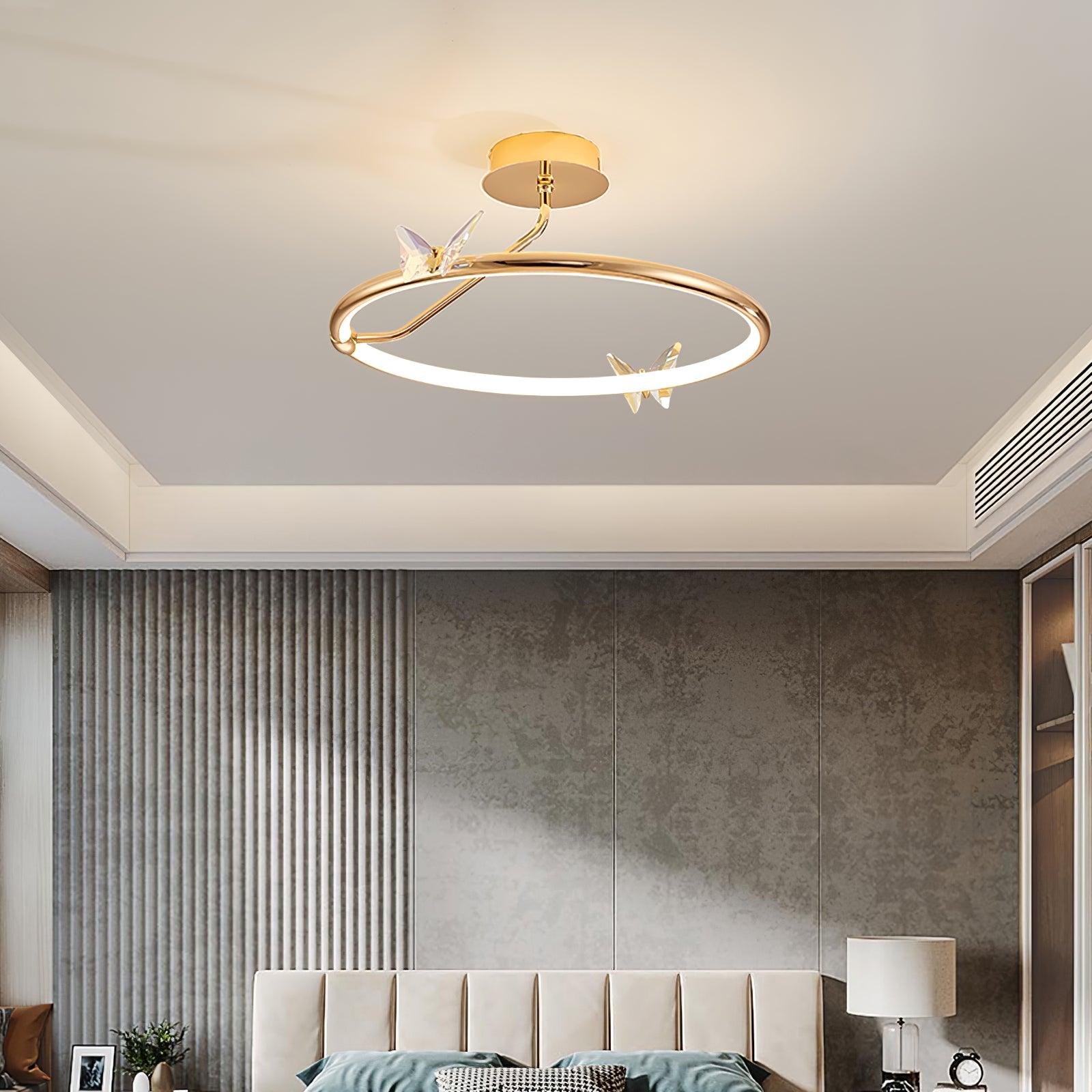 Magic Butterfly Ceiling Lamp - Elegant LED Butterfly Chandelier for Bedroom & Nursery - Perfect for Kids Room Decor & Romantic Lighting