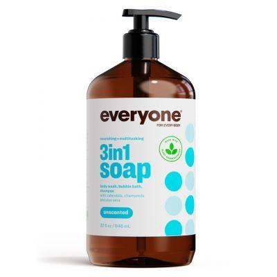 3 in 1 Unscented Body Wash, Shampoo & Conditioner - 32oz (946mL) for Sensitive Skin | Gentle All-in-One Cleanser for Men, Women & Kids | Perfect for Travel, Gym & Daily Shower Routine
