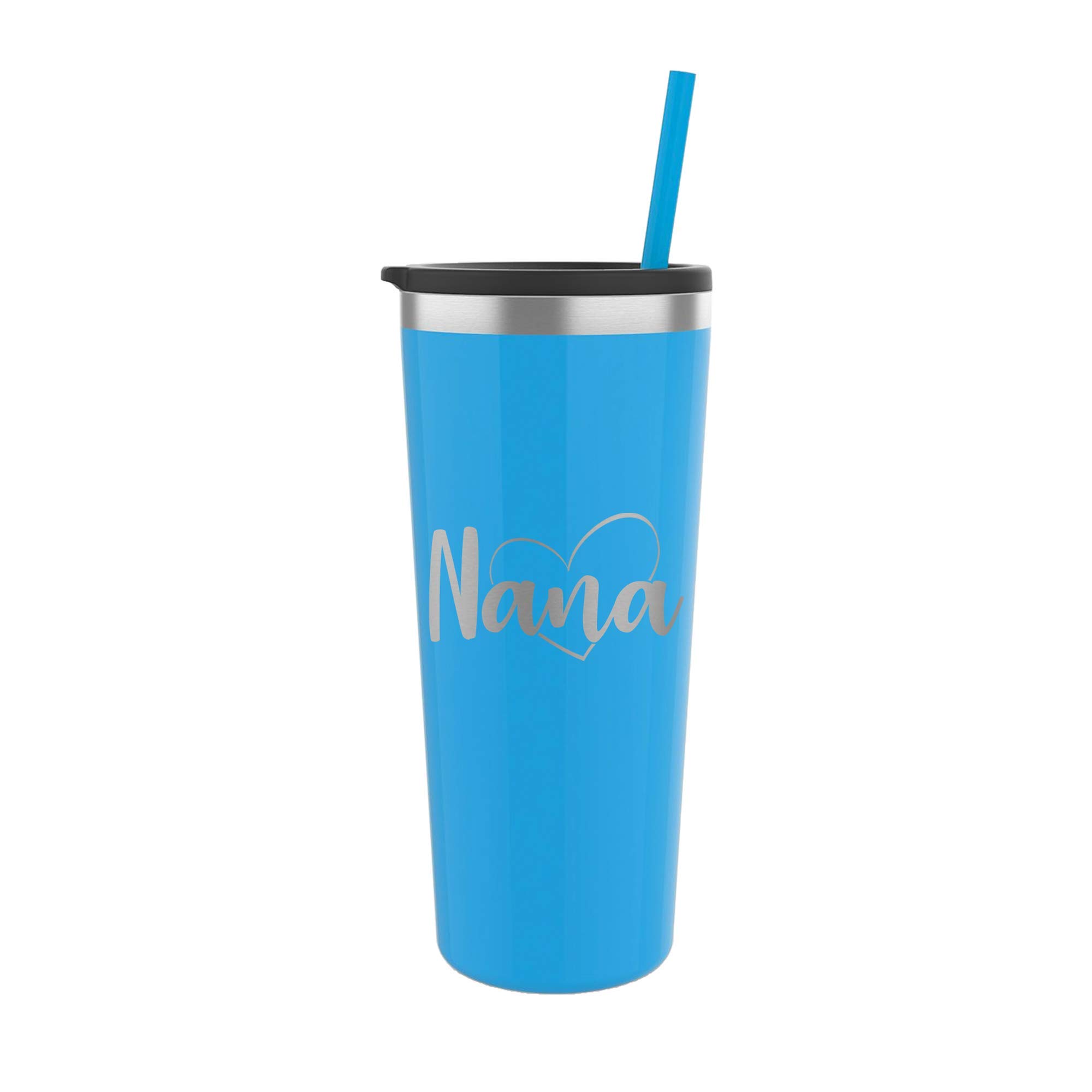 Premium 22oz Insulated Tumbler with Lid & Straw - Leakproof Stainless Steel Vacuum Cup for Hot/Cold Drinks - Perfect for Office, Gym, Travel & Outdoor Activities (Aqua Blue)
