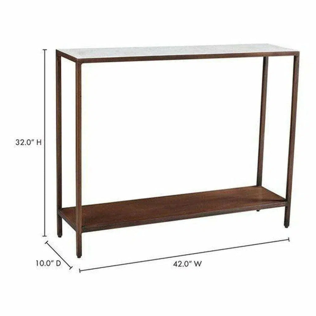 42 Inch Brown Retro Console Table - Rustic Farmhouse Entryway Table for Hallway, Living Room & Dining Room Decor