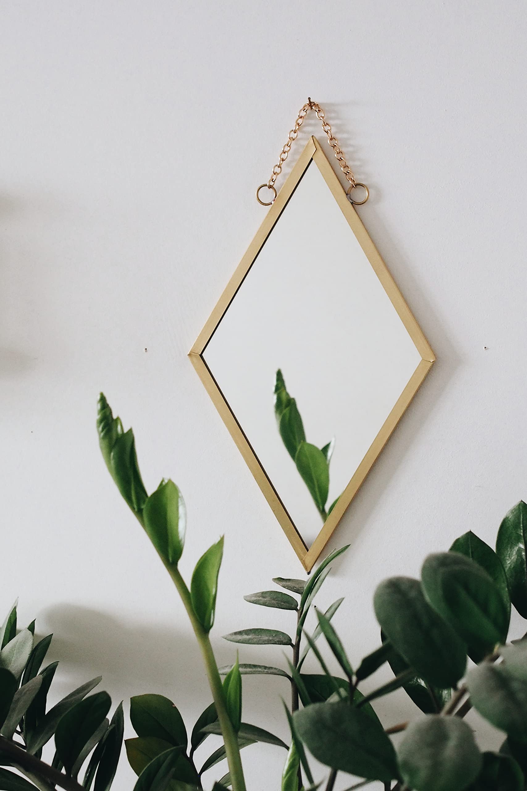 Stylish Rhombus Gold Framed Wall Mirror Set - 16
