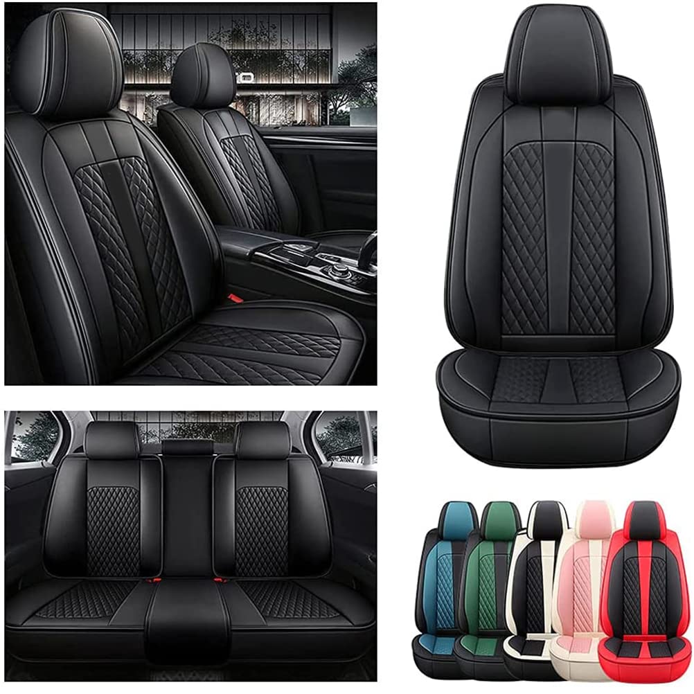 Premium Front & Rear Seat Covers for Land Rover Range Rover Evoque Sport 1990-2021 - Luxury PU Leather Car Seat Protectors - Comfortable & Stylish Black Design - Perfect for Daily Commute, Road Trips & Off-Road Adventures