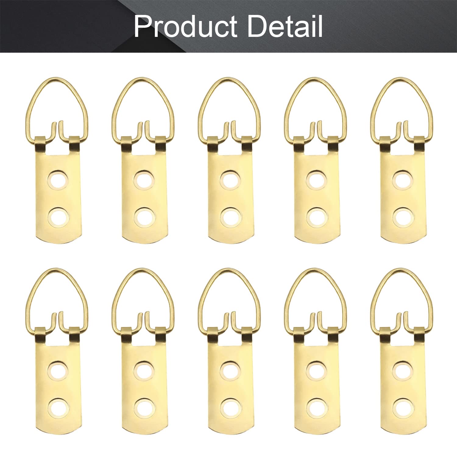 Gold Tone Ring Picture Frame Buckle Kit - 10PCS for Photo Hanging & Home Decor