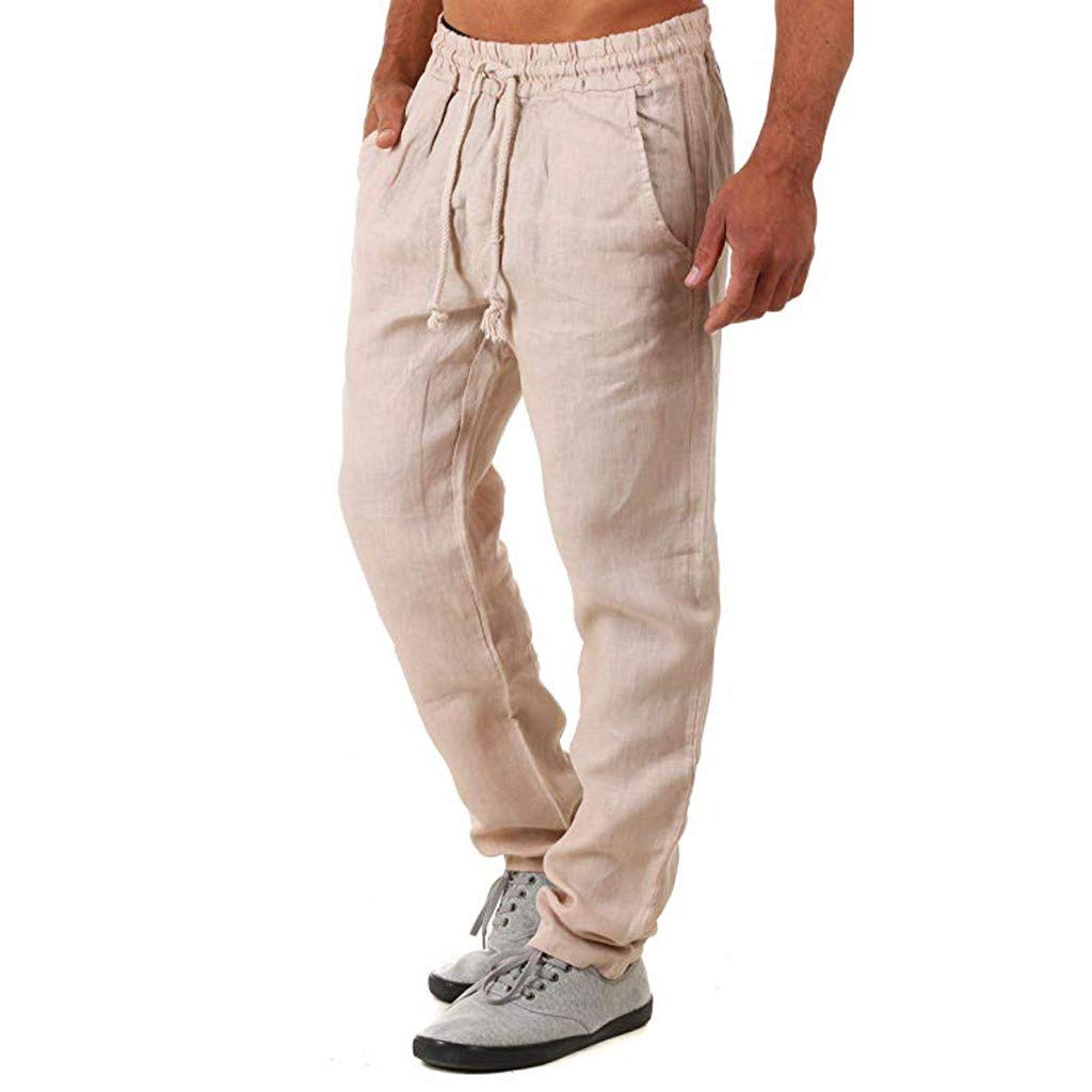 Gillberry Men's Summer Cotton Linen Pants - Breathable & Stylish Casual Trousers for Men | Perfect for Outdoor Activities, Travel & Office Wear