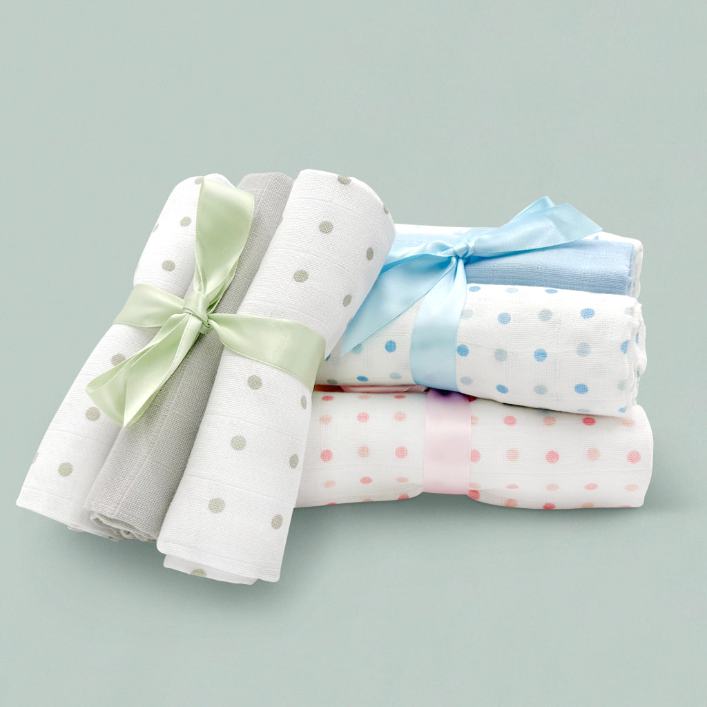 Steiff My First Muslin Blanket & Swaddle Set - Soft Baby Gift for Newborns, Girls & Boys, Pink - Perfect for Nursery, Swaddling & Cuddling