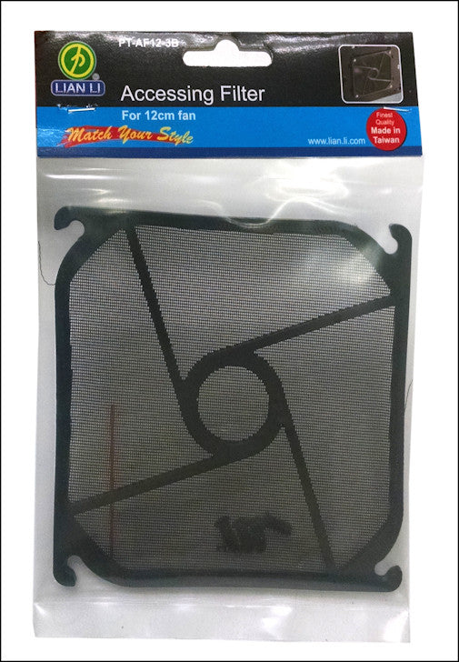 Lian Li 120mm Washable Fan Filter - PT AF12 3B Dust Mesh Screen for PC Case Cooling & Airflow Optimization - Perfect for Gaming Rigs & Computer Builds