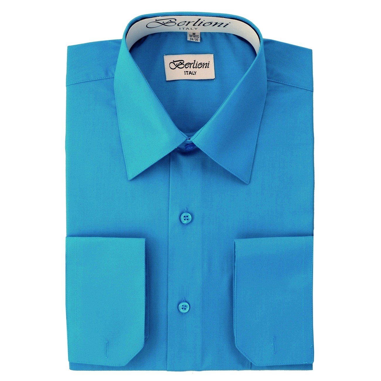 Stylish Turquoise Men's Dress Shirt with Buttons - Perfect for Business Meetings, Weddings & Formal Occasions