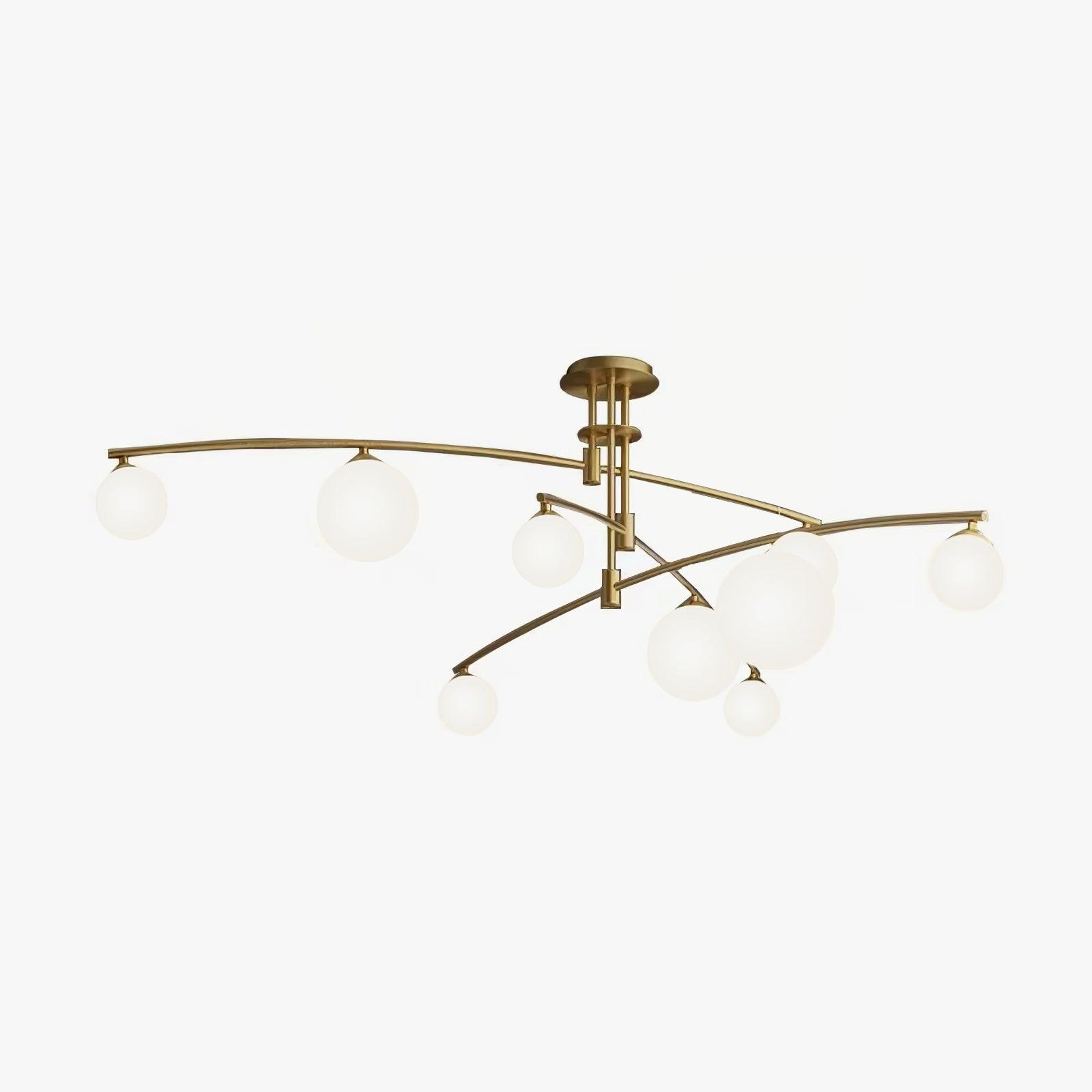 Modern Long Arm Chandelier - Elegant Crystal Ceiling Light Fixture for Dining Room, Living Room & Bedroom | Energy Efficient LED Lighting for Home Decor
