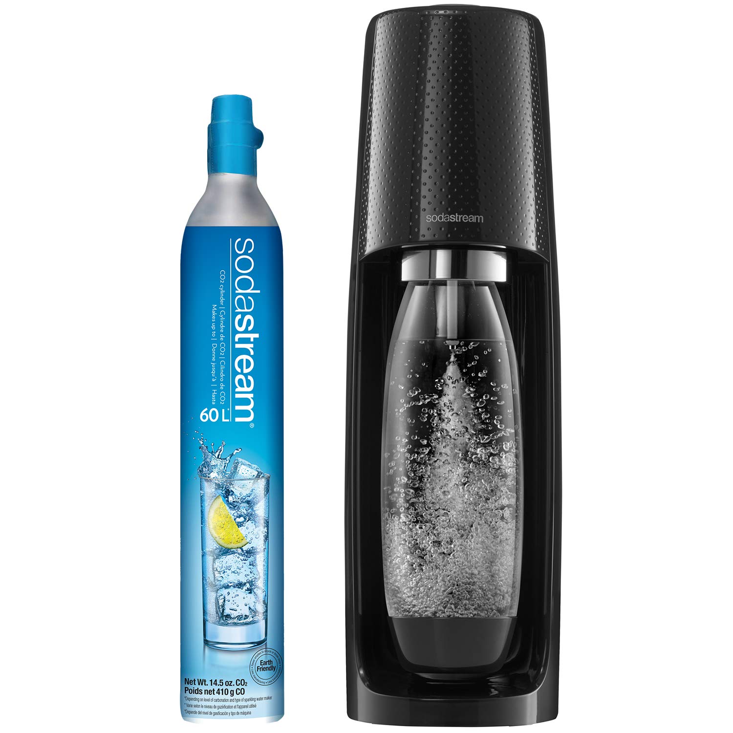 SodaStream Fizzi Sparkling Water Maker Machine - Black | Home Carbonation System for Fresh Bubbly Water | Perfect for Kitchen, Office & Healthy Hydration