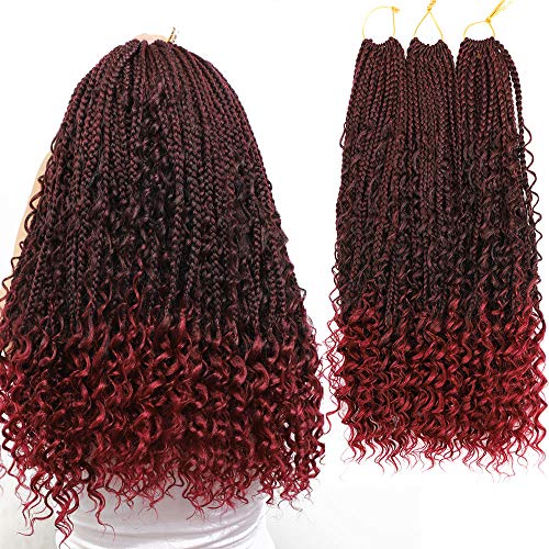 20 Inch Crochet Box Braids Hair - Boho Box Braids Synthetic Hair for Black Women (1B/Bug) | Perfect for Protective Styling, Goddess Looks & Everyday Wear