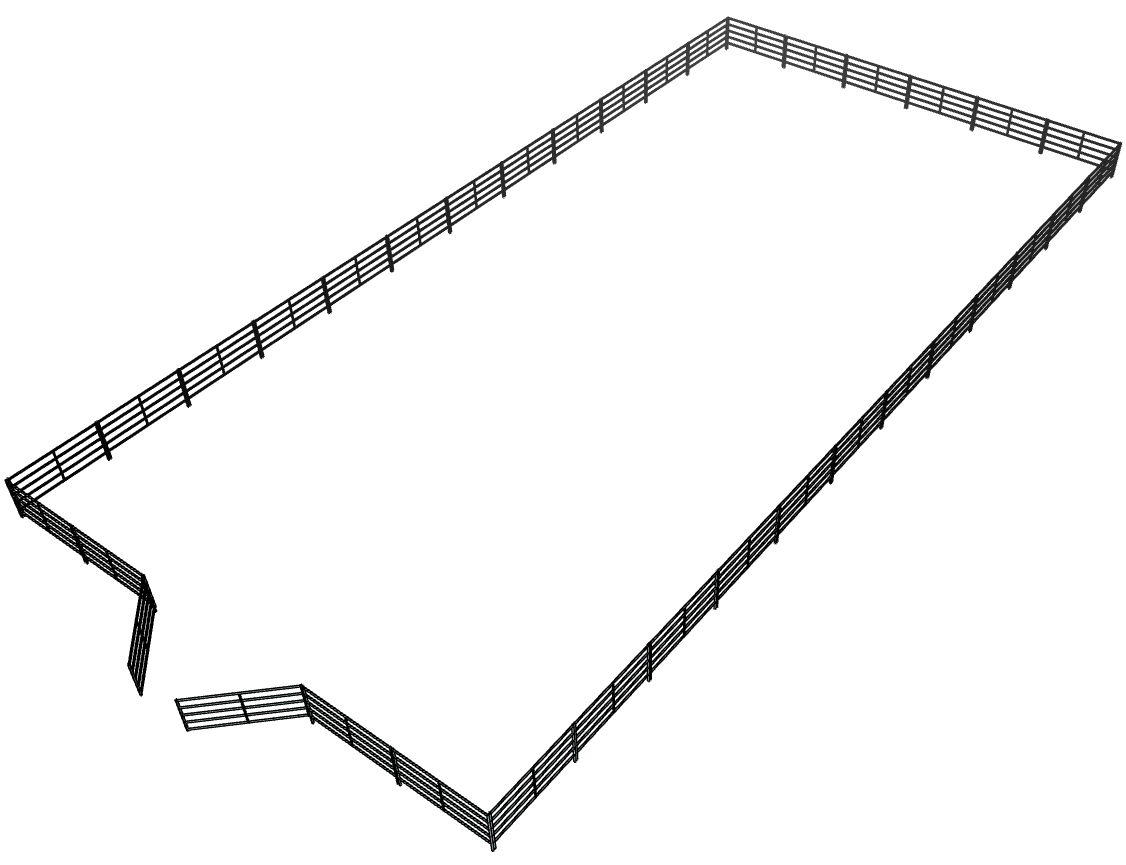 60ft x 120ft Galvanized Steel 5-Rail Horse Riding Arena - Perfect for Equestrian Training, Show Jumping & Outdoor Riding Facilities