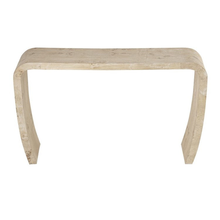 51 x 31 Inch White Burl Accent Table - Modern Side Table for Living Room, Bedroom, or Office - Perfect for Small Spaces & Home Decor