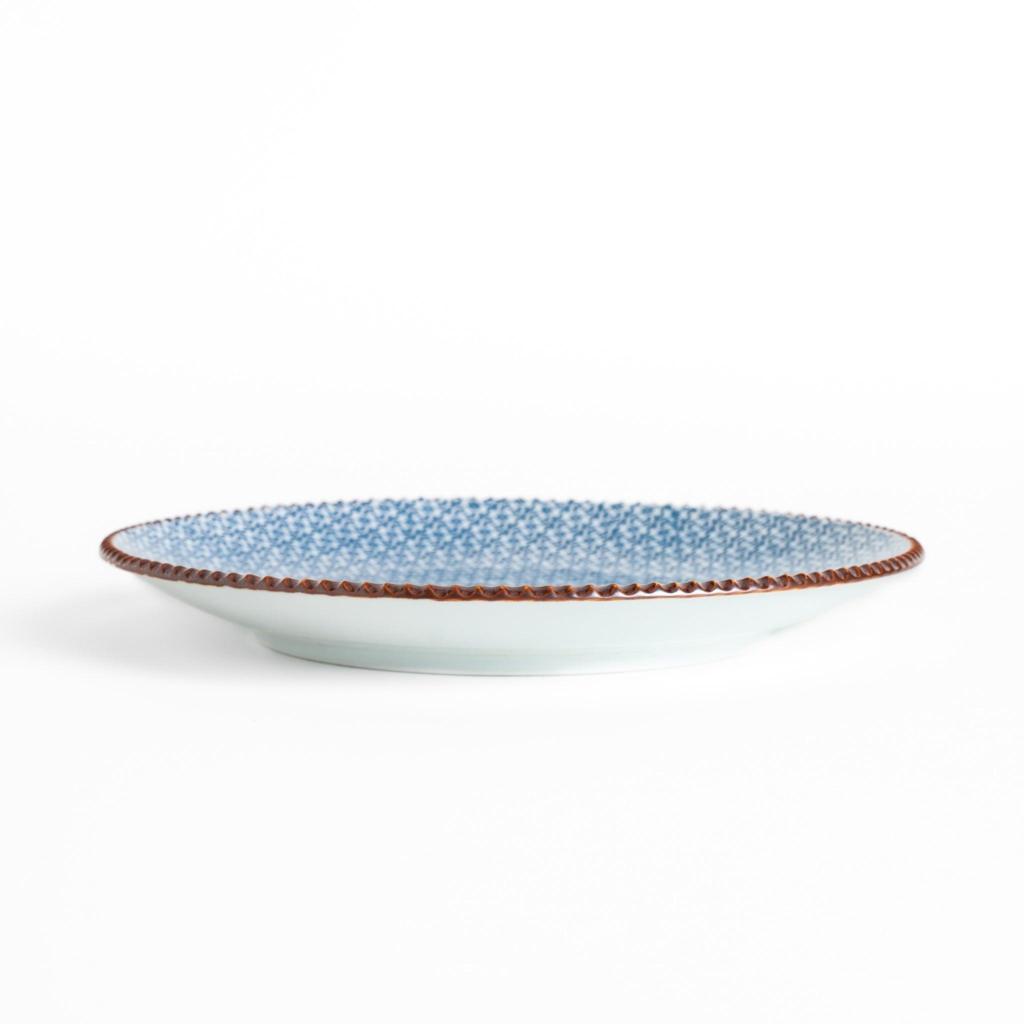 Premium Dark Blue Sesame Pattern Salad Plates - Set of 4, Durable Porcelain Dinner Plates for Restaurants, Home, Party & Picnic Use - Elegant Appetizer & Dessert Dishes for Entertaining Guests