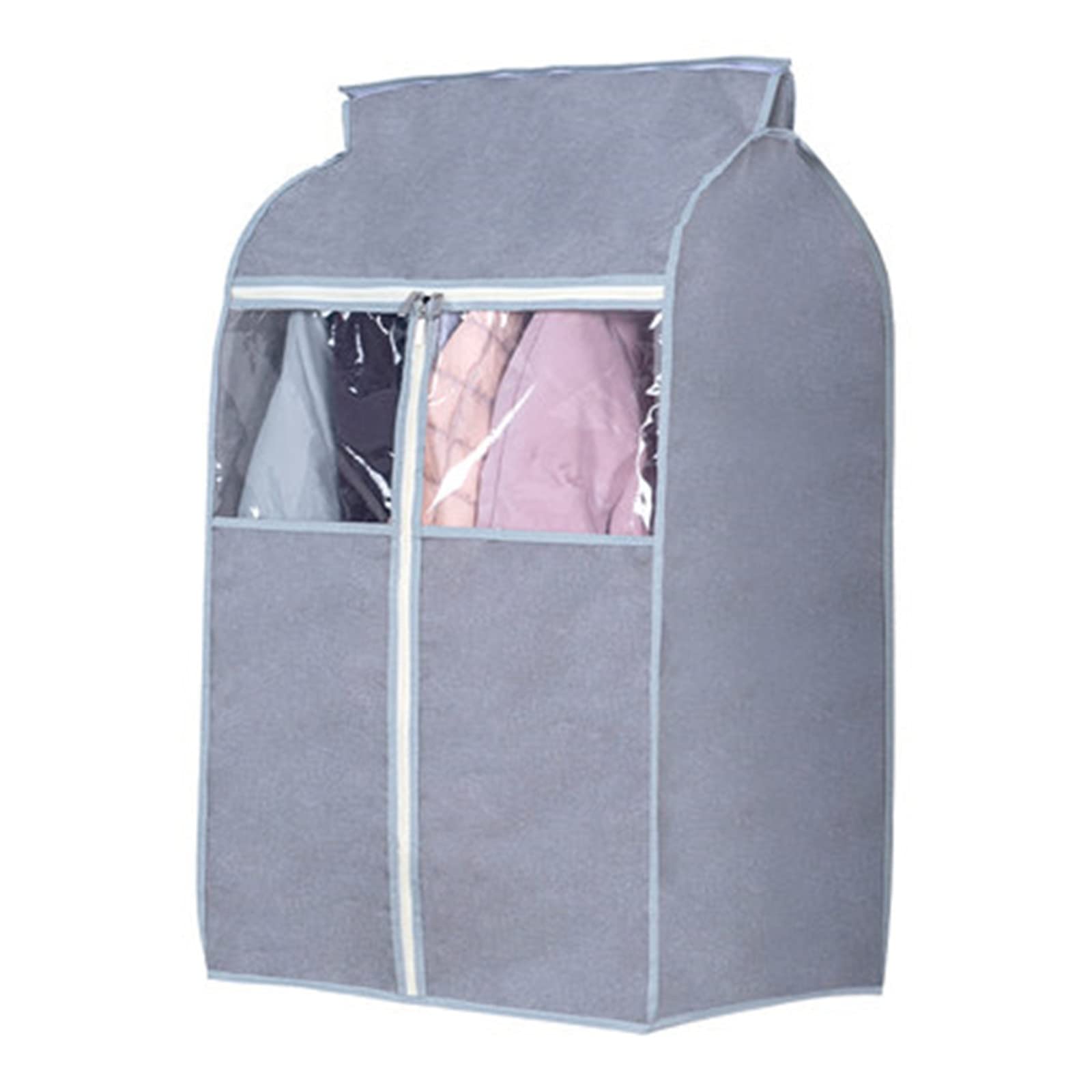 Premium Transparent Garment Dust Covers - Fully Enclosed Clothes Hanging Bags for Closet Storage (52x52x120cm, Gray) - Protect Your Wardrobe from Dust & Moths for Long-Term Clothing Preservation