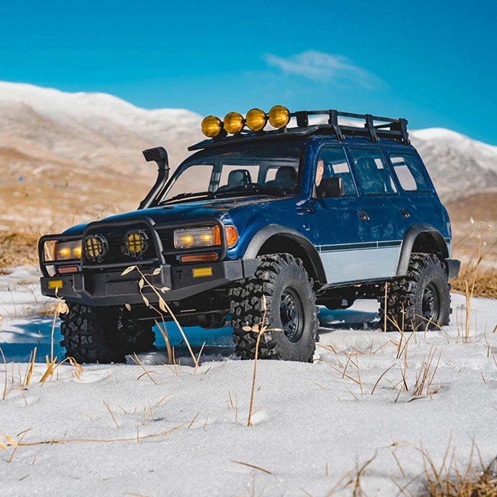 FMS FCX10 PRO 1/10 Scale 4WD Brushless RC Rock Crawler - Toyota Land Cruiser LC80 Remote Control Car for Off-Road Adventure & Trail Crawling