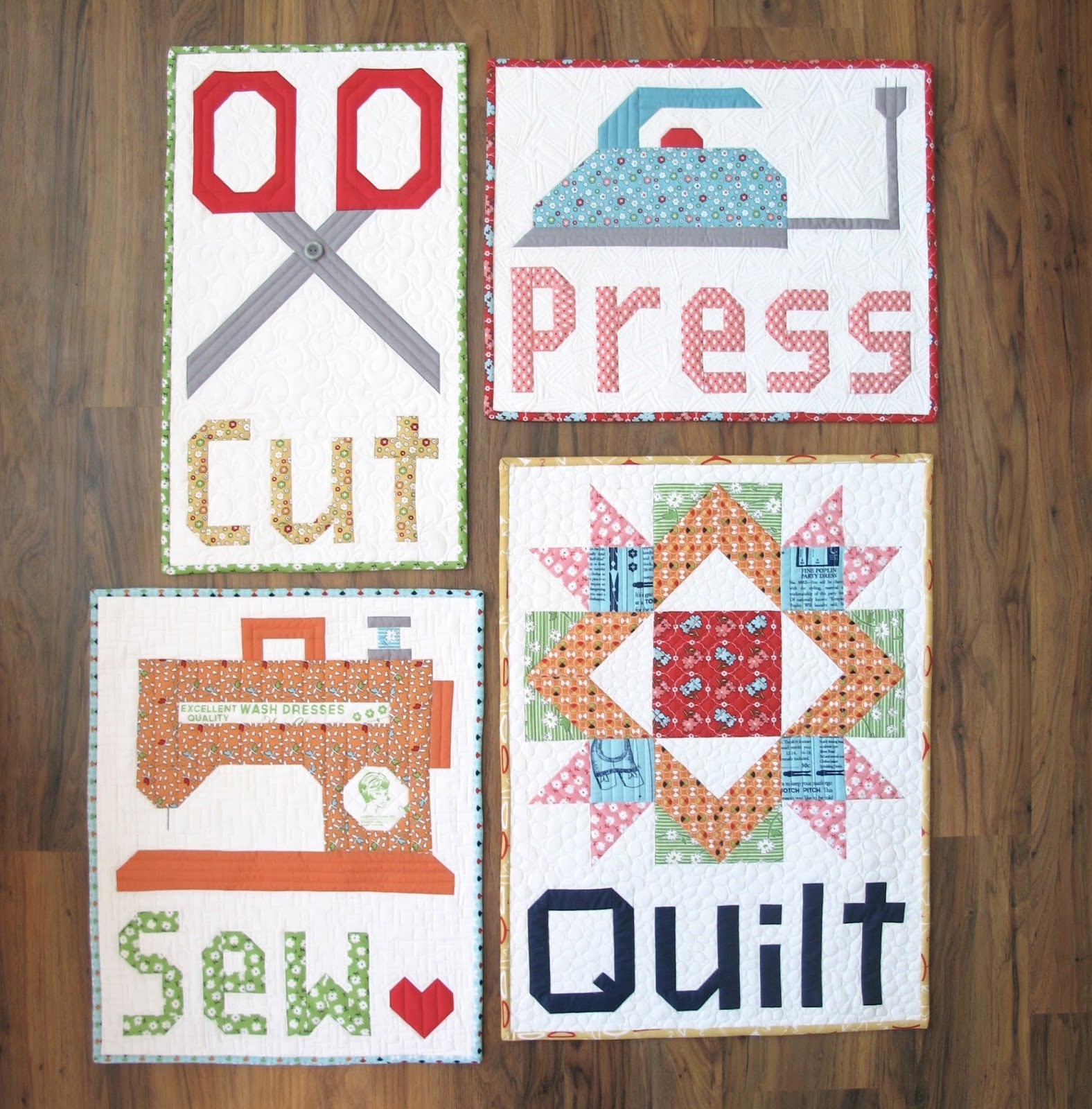Lori Holt Pattern, Cut, Press, Sew Wall Hanging Set - DIY Quilting Kit for Home Decor & Wall Art | Perfect for Craft Rooms, Living Rooms & Gift Giving