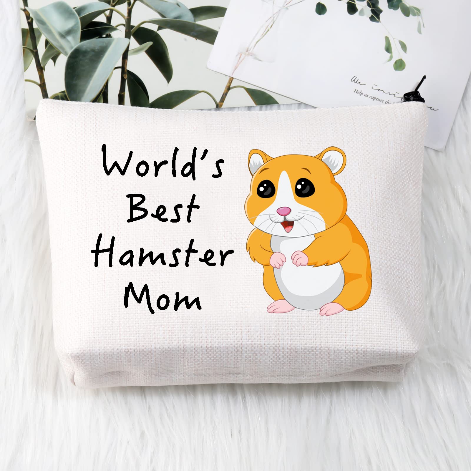 BDPWSS Cute Hamster Makeup Bag - Perfect Gift for Hamster Lovers & Hamster Moms | Durable Cosmetic Organizer for Travel, School & Daily Use