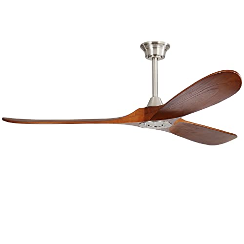 Walnut blades+Brushed Nickel body+no light