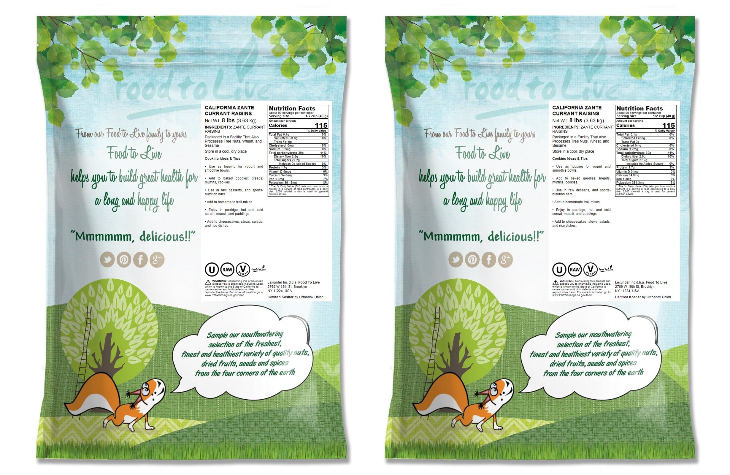 California Zante Currant Raisins 16lbs - Sun-Dried Seedless Grapes, Unsweetened, Unsulfured, Vegan, Kosher, Bulk - Healthy Snack for Trail Mix, Baking, Cereal & Yogurt Topping