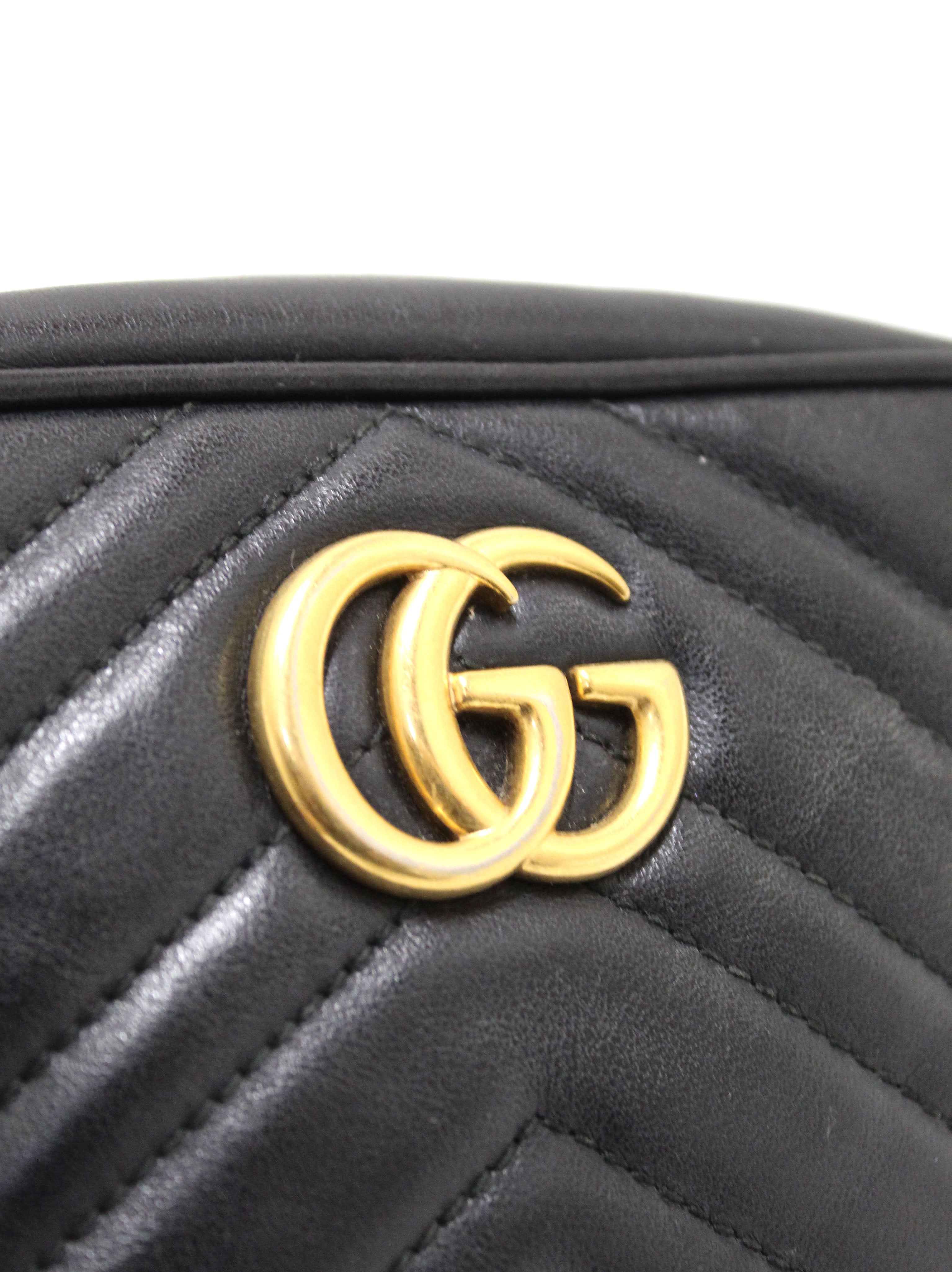 Authentic Gucci GG Marmont Mini Shoulder Bag - Black Matelassé Chevron Leather Crossbody Purse for Women | Perfect for Date Night, Parties & Everyday Luxury Fashion Accessory