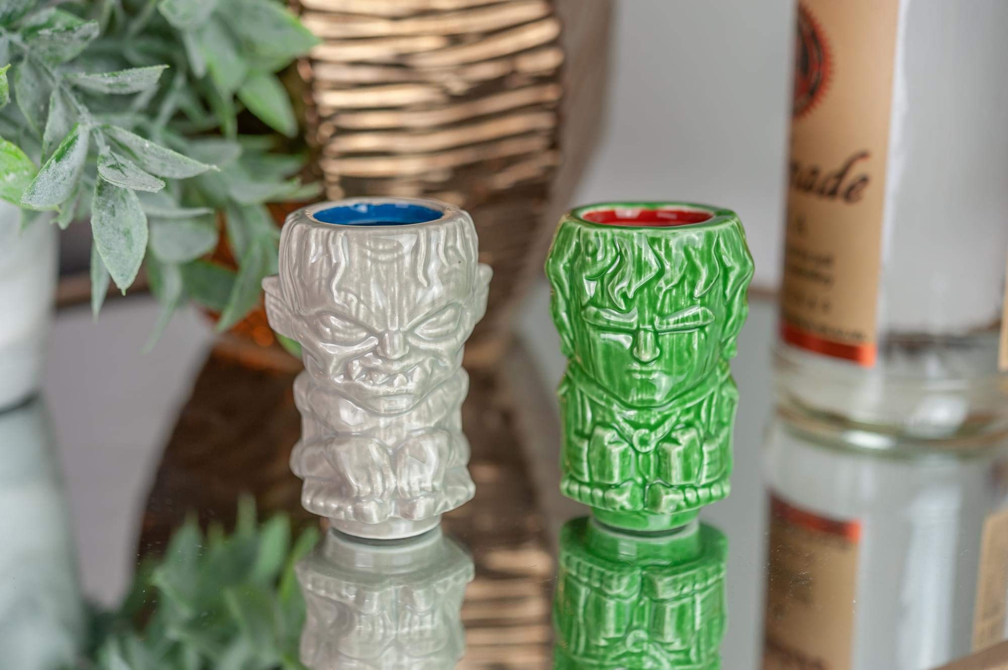 Lord of the Rings Tiki Shot Glasses - Frodo & Gollum Ceramic Mug Set for Collectors & Movie Nights