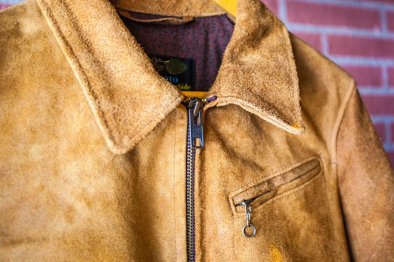 Schott NYC 370 Duke Men's Unlined Rough Out Suede Jacket - Vintage Biker Style for Casual Wear & Motorcycle Riding