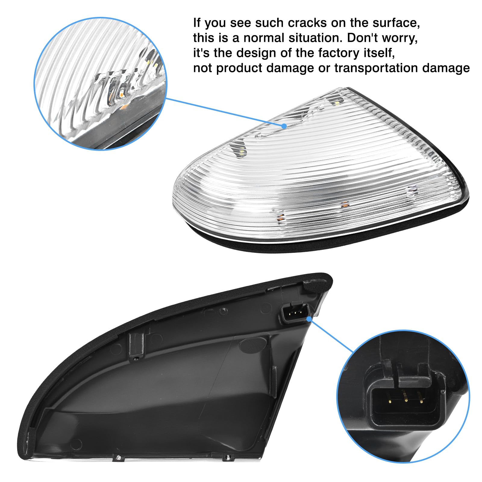 LED Puddle Light Mirror Turn Signal Light - Left Driver Side for 2009-2018 Dodge Ram 1500/2500 (Amber+White) | 68064949AA Replacement | Enhanced Night Visibility & Safety Lighting for Parking & Entry Areas